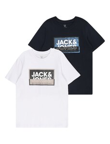 Jack & Jones Junior Tričko 'LOGAN' tmavomodrá / svetlohnedá / čierna / biela