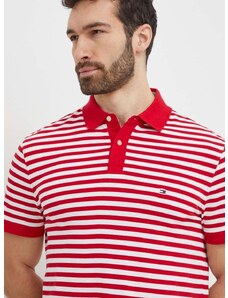 Polo tričko Tommy Hilfiger pánsky,červená farba,jednofarebný,MW0MW17770
