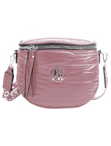 Fashion Bag Moderná dámska crossbody kabelka / ľadvinka metalická ružová