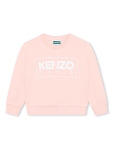 Detská bavlnená mikina Kenzo Kids ružová farba, s potlačou