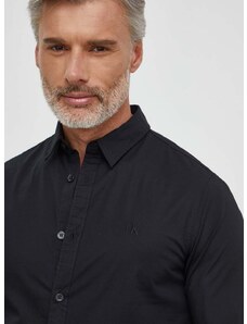 Košeľa Calvin Klein Jeans pánska,čierna farba,slim,s klasickým golierom,J30J324614