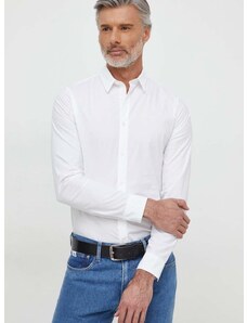 Košeľa Calvin Klein Jeans pánska,béžová farba,slim,s klasickým golierom,J30J324614