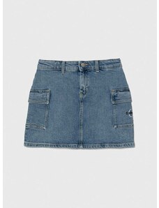 Bavlnená rifľová sukňa Calvin Klein Jeans mini, rovný strih