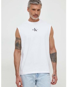 Bavlnené tričko Calvin Klein Jeans pánsky, biela farba, J30J325211