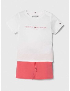 Detská bavlnená súprava Tommy Hilfiger ružová farba
