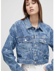 Rifľová bunda Tommy Jeans dámska,prechodná,DW0DW17664