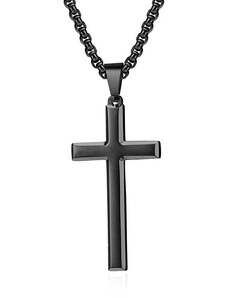 BudNej Oceľový náhrdelník s krížom MN5003