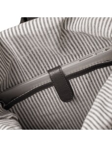 Bagind Roluy Misty - Praktický unisex batoh z čierneho canvasu s koženými detailmi, ručná výroba