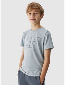 4F Chlapčenské rýchloschnúce športové tričko - šedé