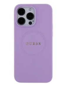 iPhone 15 Pro Guess PU Saffiano MagSafe Case fialová GUHMP15LPSAHMCU