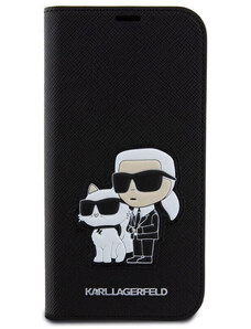 iPhone 15 Karl Lagerfeld PU Saffiano Karl and Choupette NFT Book Case čierna KLBKP15SSANKCPK