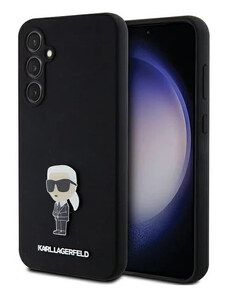 Samsung Galaxy S23 FE Karl Lagerfeld Liquid Silicone Metal Ikonik Case čierna KLHCS23FEMHKNPK