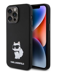 iPhone 15 Pro Karl Lagerfeld Liquid Silicone Choupette NFT Case schwarz KLHCP15LSNCHBCK