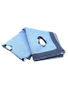 Orient House Detská deka Tučniak svetlo modrá