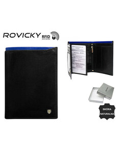 ROVICKY Pánska kožená peňaženka N4-RVT-6887 Black+Navy