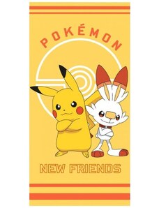 Halantex Plážová osuška Pokémon - motív New Friends - 100% bavlna - 70 x 140 cm