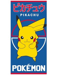 Carbotex Plážová osuška Pokémon Pikachu - motív Bleskový útok - 100% bavlna - 70 x 140 cm