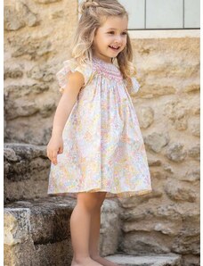 Detské bavlnené šaty Tartine et Chocolat béžová farba, mini, áčkový strih
