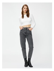 Koton džínsy s vysokým pásom mierne chudé nohy - Mama Jeans