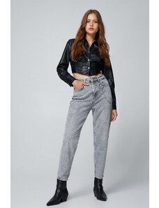 Koton Dámske džínsové nohavice s vysokým pásom, ľahké úzke nohavice – Mom Jeans 4WAL40063MD