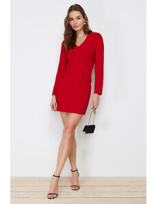 Trendyol Red Pocket detailné gombíky tkané bundy tkané šaty
