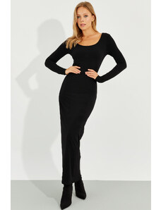 Cool & sexy dámske čierne maxi šaty