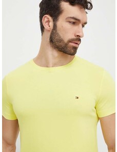 Tričko Tommy Hilfiger pánske, žltá farba, jednofarebné, MW0MW10800