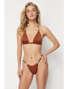 Trendyol Brown Triangle Regular Bikini Set