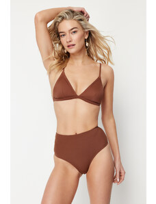 Trendyol Brown High Waist Regular Bikini Bottom