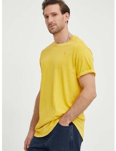 Bavlnené tričko G-Star Raw x Sofi Tukker pánske, žltá farba, jednofarebné