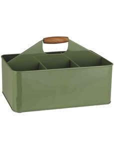 IB LAURSEN Plechový úložný box s priehradkami Green