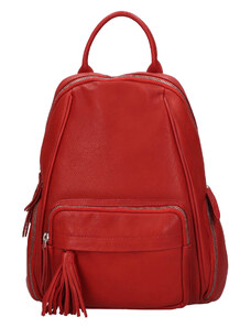 Dámsky kožený batoh The Trend Vilma - červená