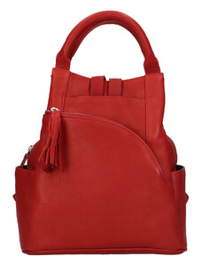 Dámsky kožený batoh The Trend Diana - červená