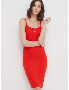 Šaty Calvin Klein Jeans červená farba, mini, priliehavá, J20J223059