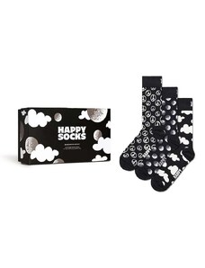 Ponožky Happy Socks Gift Box Black White 3-pak čierna farba