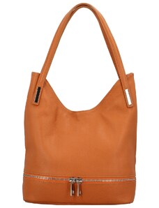 Dámska kožená kabelka cez plece oranžová - Delami Nellis oranžová