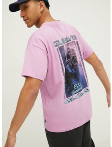 Bavlnené tričko Quiksilver pánsky, fialová farba, s potlačou