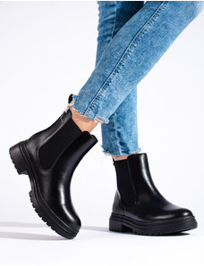 W. POTOCKI Trendy dámske členkové topánky čierna platforma