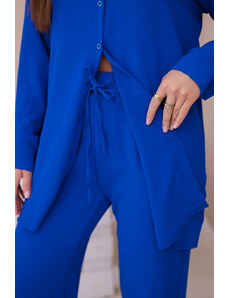 K-Fashion Súprava košeľa + nohavice chrpová modrá