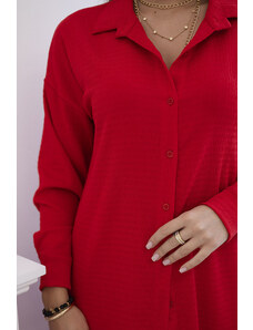 K-Fashion Súprava mušelínová košeľa + nohavice červená