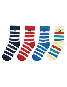 Súprava 4 párov vysokých detských ponožiek United Colors Of Benetton