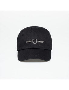 Šiltovka FRED PERRY Graphic Branded Twill Cap Black/ Warm Grey