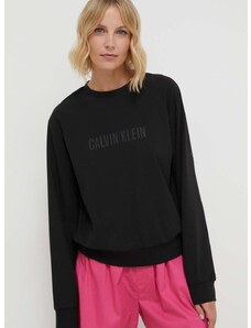 Tričko s dlhým rukávom Calvin Klein Underwear čierna farba, s polorolákom