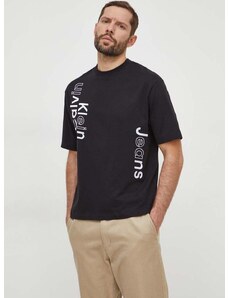 Bavlnené tričko Calvin Klein Jeans pánsky,čierna farba,s potlačou,J30J325491