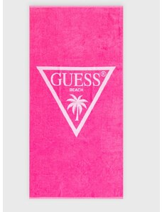 Bavlnený uterák Guess ružová farba