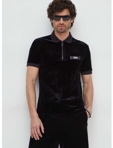Polo tričko Versace Jeans Couture pánsky, čierna farba, jednofarebný, 76GAG626 J0082