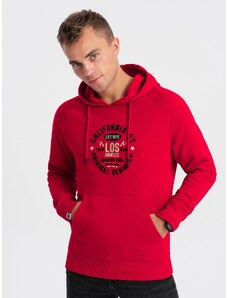Ombre Clothing Pánska mikina s potlačou klokanky - červená V2 OM-SSPS-0151