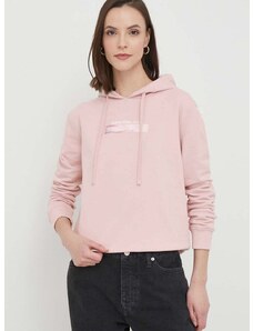 Bavlnená mikina Calvin Klein Jeans dámska,ružová farba,s kapucňou,s potlačou,J20J223267