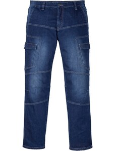 bonprix Strečové džínsy straight, kapsáčové, Regular Fit, farba modrá, rozm. 54