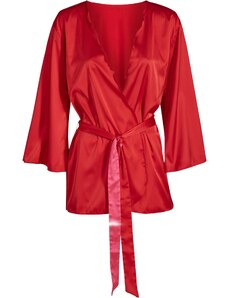 bonprix Krátke saténové kimono, farba červená